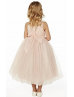 Blush Pink Pleated Tulle Unique Flower Girl Dress 